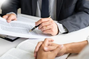 People discussing document